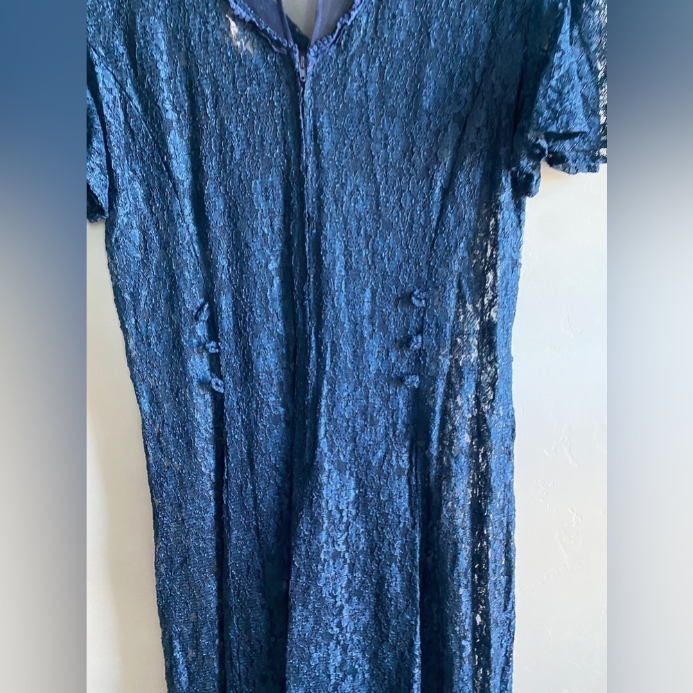 Vintage Dawn Joy Fashion - Navy Blue Lace dress - Picture 14 of 16